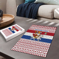 Netherlands Christmas Puzzle with Sinterklaas Horse Dutch Flag and Festive Knit Pattern - Wonder Print Shop