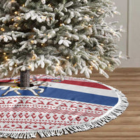 Netherlands Christmas Tree Skirt with Sinterklaas Horse Dutch Flag and Festive Knit Pattern - Wonder Print Shop