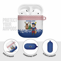 Netherlands Christmas AirPods Case with Christmas Tree Windmill Piet Character and Tulip Pattern - Wonder Print Shop