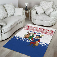Netherlands Christmas Area Rug with Christmas Tree Windmill Piet Character and Tulip Pattern - Wonder Print Shop