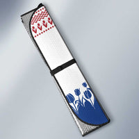 Netherlands Christmas Auto Sun Shade with Christmas Tree Windmill Piet Character and Tulip Pattern - Wonder Print Shop