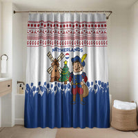 Netherlands Christmas Bathroom Set with Christmas Tree Windmill Piet Character and Tulip Pattern - Wonder Print Shop