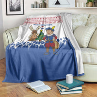 Netherlands Christmas Blanket with Christmas Tree Windmill Piet Character and Tulip Pattern - Wonder Print Shop