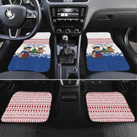 Netherlands Christmas Car Mats with Christmas Tree Windmill Piet Character and Tulip Pattern - Wonder Print Shop
