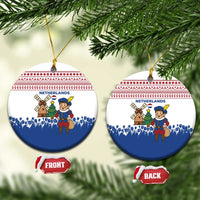 Netherlands Christmas Ceramic Ornament with Christmas Tree Windmill Piet Character and Tulip Pattern - Wonder Print Shop