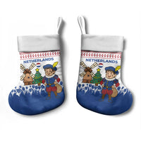 Netherlands Christmas Stocking with Christmas Tree Windmill Piet Character and Tulip Pattern - Wonder Print Shop