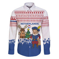 Netherlands Christmas Family Matching Puletasi and Hawaiian Shirt with Christmas Tree Windmill Piet Character and Tulip Pattern - Wonder Print Shop