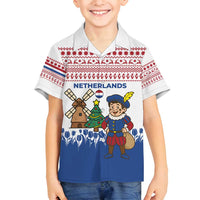 Netherlands Christmas Family Matching Puletasi and Hawaiian Shirt with Christmas Tree Windmill Piet Character and Tulip Pattern - Wonder Print Shop