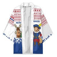 Netherlands Christmas Kimono with Christmas Tree Windmill Piet Character and Tulip Pattern - Wonder Print Shop