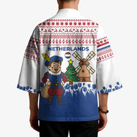 Netherlands Christmas Kimono with Christmas Tree Windmill Piet Character and Tulip Pattern - Wonder Print Shop