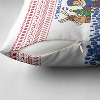 Netherlands Christmas Pillow Cover with Christmas Tree Windmill Piet Character and Tulip Pattern - Wonder Print Shop