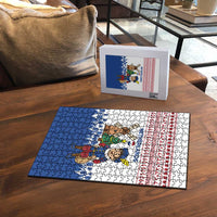 Netherlands Christmas Puzzle with Christmas Tree Windmill Piet Character and Tulip Pattern - Wonder Print Shop