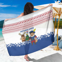 Netherlands Christmas Sarong with Christmas Tree Windmill Piet Character and Tulip Pattern - Wonder Print Shop