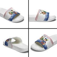 Netherlands Christmas Slide Sandals with Christmas Tree Windmill Piet Character and Tulip Pattern - Wonder Print Shop