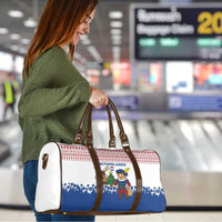 Netherlands Christmas Travel Bag with Christmas Tree Windmill Piet Character and Tulip Pattern - Wonder Print Shop