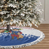 Netherlands Christmas Tree Skirt with Christmas Tree Windmill Piet Character and Tulip Pattern - Wonder Print Shop