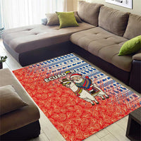 Ecuador Christmas Area Rug with Santa Riding Llama Traditional Patterns and Rose Design - Wonder Print Shop