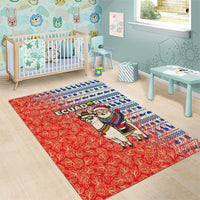 Ecuador Christmas Area Rug with Santa Riding Llama Traditional Patterns and Rose Design - Wonder Print Shop