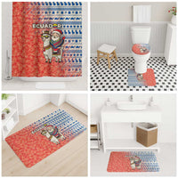 Ecuador Christmas Bathroom Set with Santa Riding Llama Traditional Patterns and Rose Design - Wonder Print Shop