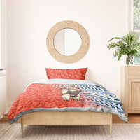 Ecuador Christmas Bedding Set with Santa Riding Llama Traditional Patterns and Rose Design - Wonder Print Shop