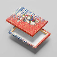 Ecuador Christmas Canvas Wall Art with Santa Riding Llama Traditional Patterns and Rose Design - Wonder Print Shop
