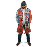 Ecuador Christmas Cloak with Santa Riding Llama Traditional Patterns and Rose Design - Wonder Print Shop