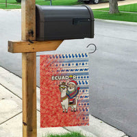 Ecuador Christmas Garden Flag with Santa Riding Llama Traditional Patterns and Rose Design - Wonder Print Shop