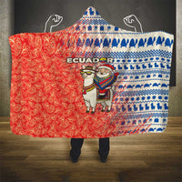 Ecuador Christmas Hooded Blanket with Santa Riding Llama Traditional Patterns and Rose Design - Wonder Print Shop