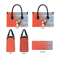 Ecuador Christmas Leather Bag with Santa Riding Llama Traditional Patterns and Rose Design - Wonder Print Shop
