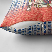 Ecuador Christmas Pillow Cover with Santa Riding Llama Traditional Patterns and Rose Design - Wonder Print Shop