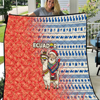 Ecuador Christmas Quilt with Santa Riding Llama Traditional Patterns and Rose Design - Wonder Print Shop