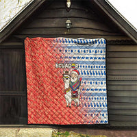 Ecuador Christmas Quilt with Santa Riding Llama Traditional Patterns and Rose Design - Wonder Print Shop