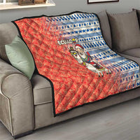 Ecuador Christmas Quilt with Santa Riding Llama Traditional Patterns and Rose Design - Wonder Print Shop