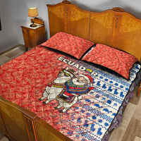 Ecuador Christmas Quilt Bed Set with Santa Riding Llama Traditional Patterns and Rose Design - Wonder Print Shop