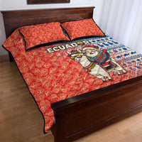 Ecuador Christmas Quilt Bed Set with Santa Riding Llama Traditional Patterns and Rose Design - Wonder Print Shop