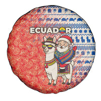 Ecuador Christmas Spare Tire Cover with Santa Riding Llama Traditional Patterns and Rose Design - Wonder Print Shop