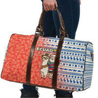 Ecuador Christmas Travel Bag with Santa Riding Llama Traditional Patterns and Rose Design - Wonder Print Shop