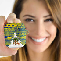 Ecuador Christmas AirPods Case with Ceibo Tree Llama Toucan and Traditional Yellow Blue Pattern Design - Wonder Print Shop