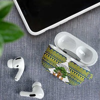 Ecuador Christmas AirPods Case with Ceibo Tree Llama Toucan and Traditional Yellow Blue Pattern Design - Wonder Print Shop