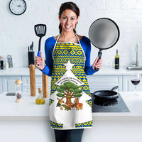Ecuador Christmas Apron with Ceibo Tree Llama Toucan and Traditional Yellow Blue Pattern Design - Wonder Print Shop