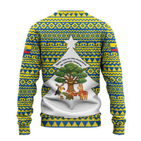 Ecuador Christmas Ugly Christmas Sweater with Ceibo Tree Llama Toucan and Traditional Yellow Blue Pattern Design - Wonder Print Shop