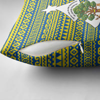 Ecuador Christmas Pillow Cover with Ceibo Tree Llama Toucan and Traditional Yellow Blue Pattern Design - Wonder Print Shop