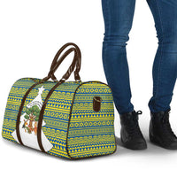 Ecuador Christmas Travel Bag with Ceibo Tree Llama Toucan and Traditional Yellow Blue Pattern Design - Wonder Print Shop
