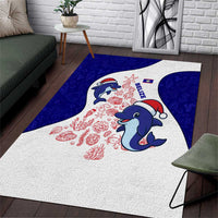Belize Christmas Area Rug with Santa Dolphins Coral Reef and Ocean Holiday Theme - Wonder Print Shop