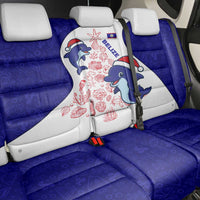 Belize Christmas Back Car Seat Cover with Santa Dolphins Coral Reef and Ocean Holiday Theme - Wonder Print Shop