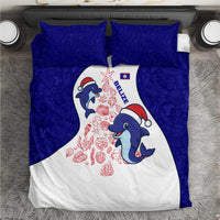 Belize Christmas Bedding Set with Santa Dolphins Coral Reef and Ocean Holiday Theme - Wonder Print Shop