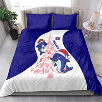 Belize Christmas Bedding Set with Santa Dolphins Coral Reef and Ocean Holiday Theme - Wonder Print Shop