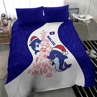 Belize Christmas Bedding Set with Santa Dolphins Coral Reef and Ocean Holiday Theme - Wonder Print Shop