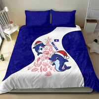 Belize Christmas Bedding Set with Santa Dolphins Coral Reef and Ocean Holiday Theme - Wonder Print Shop