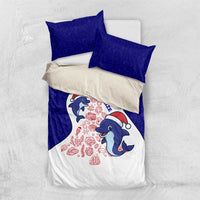 Belize Christmas Bedding Set with Santa Dolphins Coral Reef and Ocean Holiday Theme - Wonder Print Shop